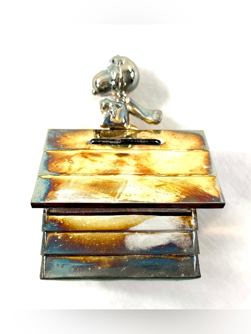 Vintage Godinger Snoopy Silver Plated Dog House Bank 40 Anniversary 501 Rare